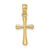 14K Polished Beveled Cross with Round Tips Charm