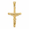 14K Textured Crucifix Charm