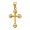 14K Textured with Arrow Ends Cross Charm