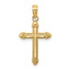 14K Polished Scroll Design Cross Charm