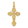 14K Diamond-cut Crucifix with Fancy Tips Charm