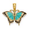 14K Small Enameled Blue Butterfly Charm