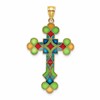 14K Multi-Color Enameled Cross Charm