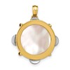 14K Two-tone 3-D Tambourine with Moveable Jingles Mother of Pearl Charm