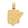 14K ABC School Book and Ruler Charm
