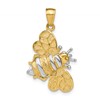 14k and White Rhodium 3-D Bumblebee Charm