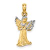 14k and White Rhodium 3-D Angel Playing Harp Charm