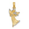 14k and White Rhodium 3-D Angel Playing Violin Charm
