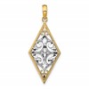 14k and White Rhodium Diamond-Shape Cut-Out Filigree Charm