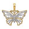 14k and White Rhodium Diamond-cut Butterfly Charm