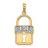 14k and White Rhodium Lock Charm