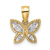 14k and White Rhodium Diamond-cut Butterfly Charm