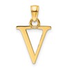 14K Polished Letter V Pendant