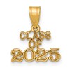 14k Polished Block CLASS OF 2025 Charm