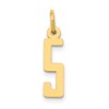 14k Small Elongated Number 5 Charm