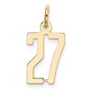 14k Small Elongated Number 27 Charm