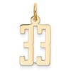 14k Small Elongated Number 33 Charm