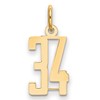 14k Small Elongated Number 34 Charm