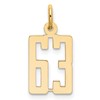 14k Small Elongated Number 63 Charm