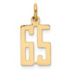 14k Small Elongated Number 65 Charm