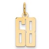 14k Small Elongated Number 68 Charm