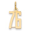 14k Small Elongated Number 76 Charm
