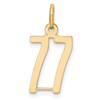 14k Small Elongated Number 77 Charm