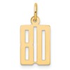 14k Small Elongated Number 80 Charm