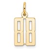 14k Small Elongated Number 88 Charm