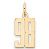 14k Small Elongated Number 98 Charm