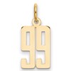 14k Small Elongated Number 99 Charm