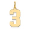 14k Medium Polished Number 3 Charm