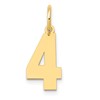 14k Medium Polished Number 4 Charm