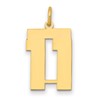 14k Medium Polished Number 11 Charm