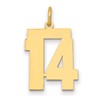 14k Medium Polished Number 14 Charm