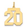 14k Medium Polished Number 20 Charm