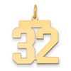 14k Medium Polished Number 32 Charm