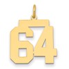 14k Medium Polished Number 64 Charm