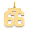 14k Medium Polished Number 66 Charm