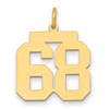 14k Medium Polished Number 68 Charm