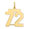 14k Medium Polished Number 72 Charm