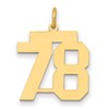 14k Medium Polished Number 78 Charm