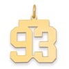 14k Medium Polished Number 93 Charm