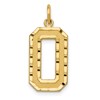 14k Large Brushed Diamond-cut Number 0 Charm