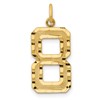 14k Large Brushed Diamond-cut  Number 8 Charm