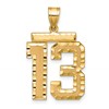 14k Large Brushed Diamond-cut Number 13 Charm