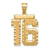 14k Large Brushed Diamond-cut Number 16 Charm