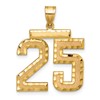 14k Large Brushed Diamond-cut Number 25 Charm