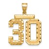 14k Large Brushed Diamond-cut Number 30 Charm