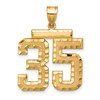 14k Large Brushed Diamond-cut Number 35 Charm